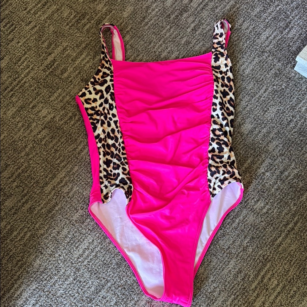 Pink Leopard Print Swimsuit